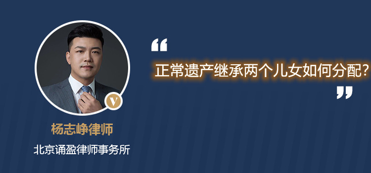 正常遗产继承两个儿女如何分配？