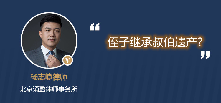 侄子继承叔伯遗产?
