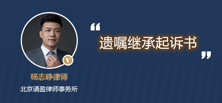 遗嘱继承起诉书
