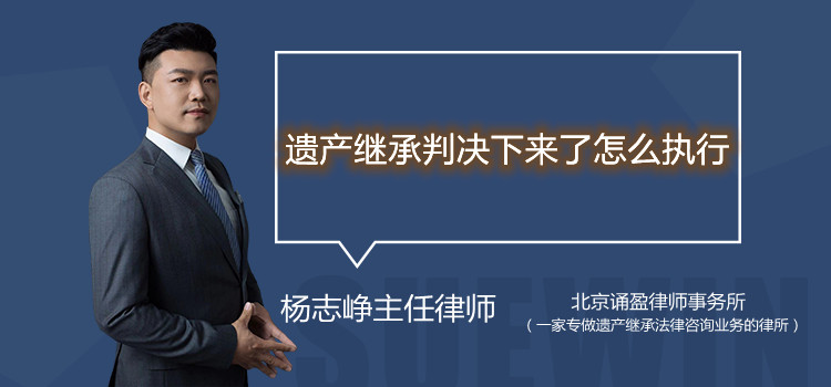 遗产继承判决下来了怎么执行