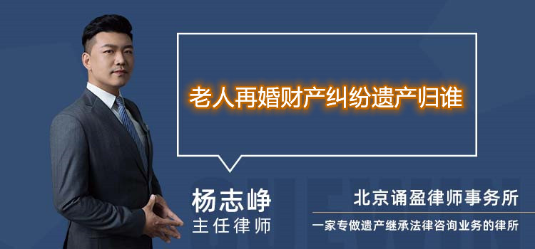 老人再婚财产纠纷遗产归谁