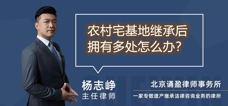 农村宅基地继承后拥有多处怎么办