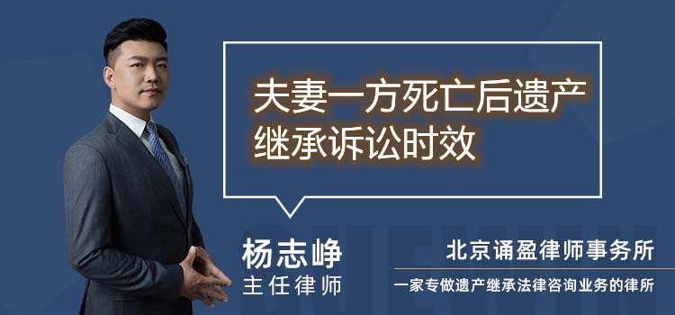 夫妻一方死亡后遗产继承诉讼时效