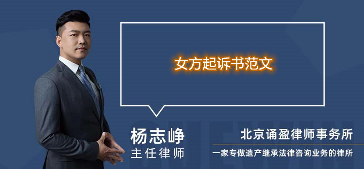 女方起诉书范文